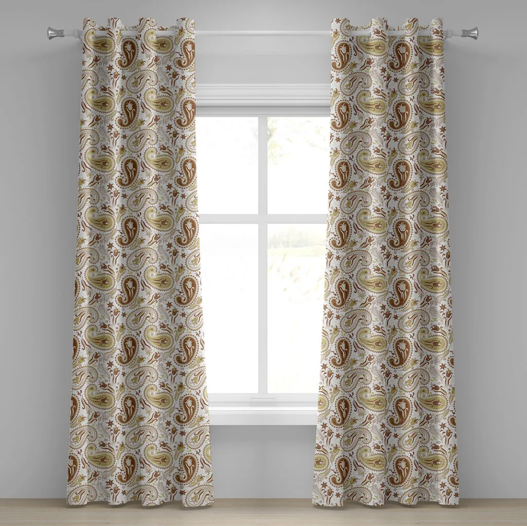 Rideau Paisley style hippie persan ombré avec œillets pour salon 280 cm