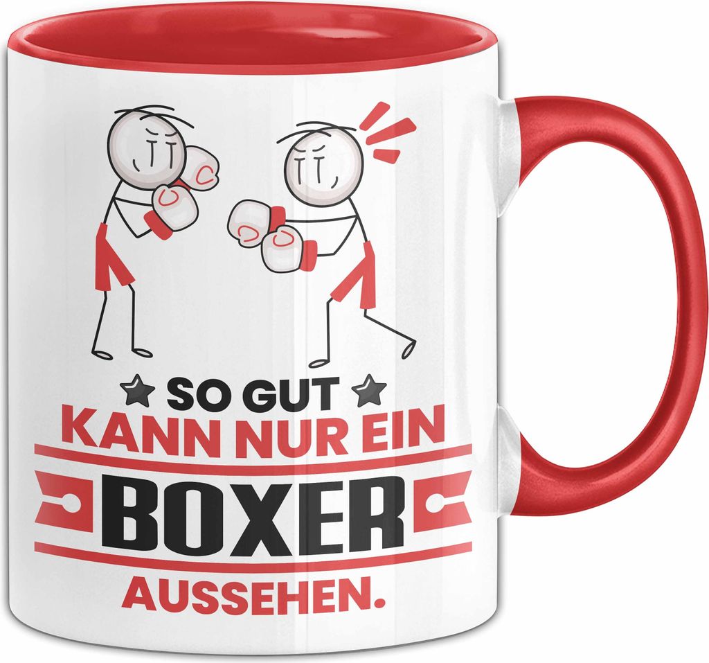 Boxer Geschenk Tasse So Gut Kann Nur Ein Boxer Aussehen Geschenkidee Kaffee-Becher (Rot)