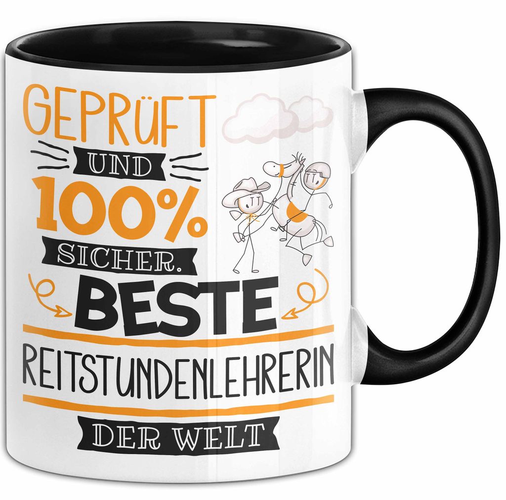Beste Reitstundenlehrerin Der Welt Tasse Geschenk für Eine Reitstundenlehrerin Und Sicher Geschenkidee Geburtstag Weihnachten (Schwarz)
