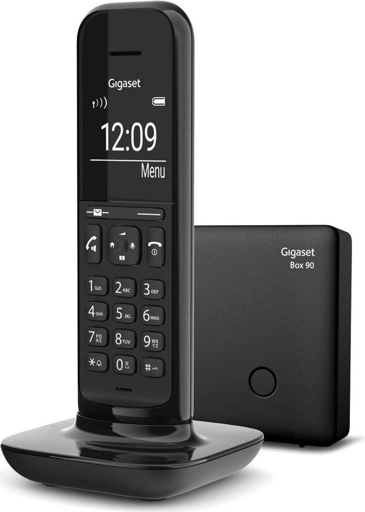 Gigaset schnurloses CL390 Schnurlostelefon, Black List und Nicht stören, Freisprecheinrichtung, großes Display, abnehmbare Basis, Schwarz