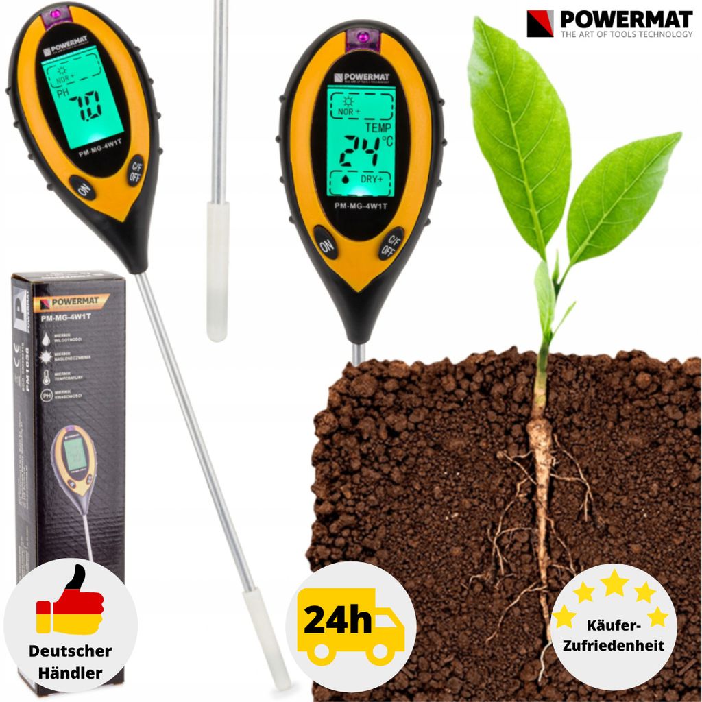 Bodentester Feuchtigkeit Meter PH Wert Messgerät für Pflanzen 