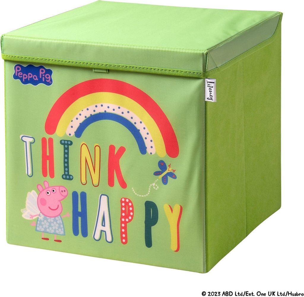 Lifeney meets "Peppa Wutz" Aufbewahrungsbox mit Deckel Box zur Aufbewahrung von Spielzeug 33 x 33 x 33 cm passend für klassische Würfelregale