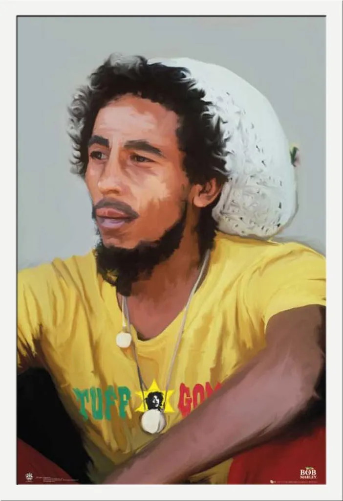 Quadro Bob Marley Pronto da Appendere: Cornice Shinsuke Bianca 61x91