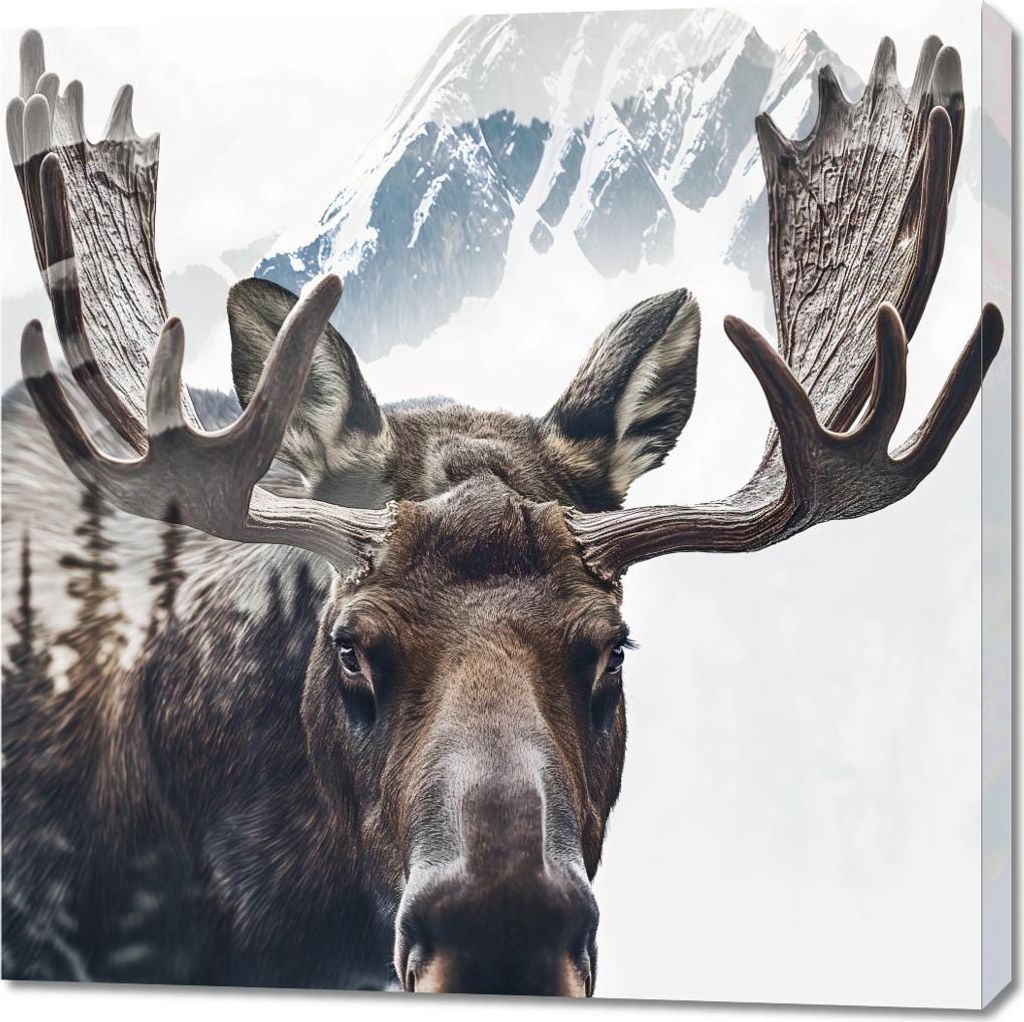 Bild 90x90cm Elch Waldgeist