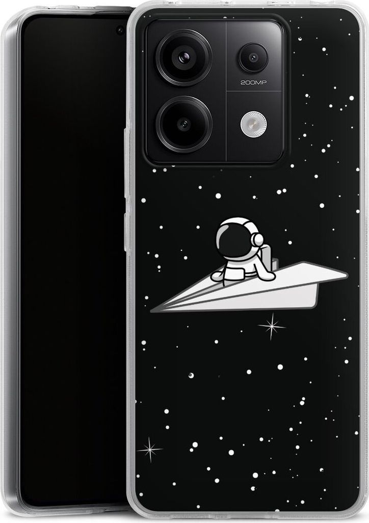 DeinDesign Handyhülle für Xiaomi Redmi Note 13 Pro 5G Silikon Hülle Case Smartphone Schutzhülle Astronaut Comic Papier