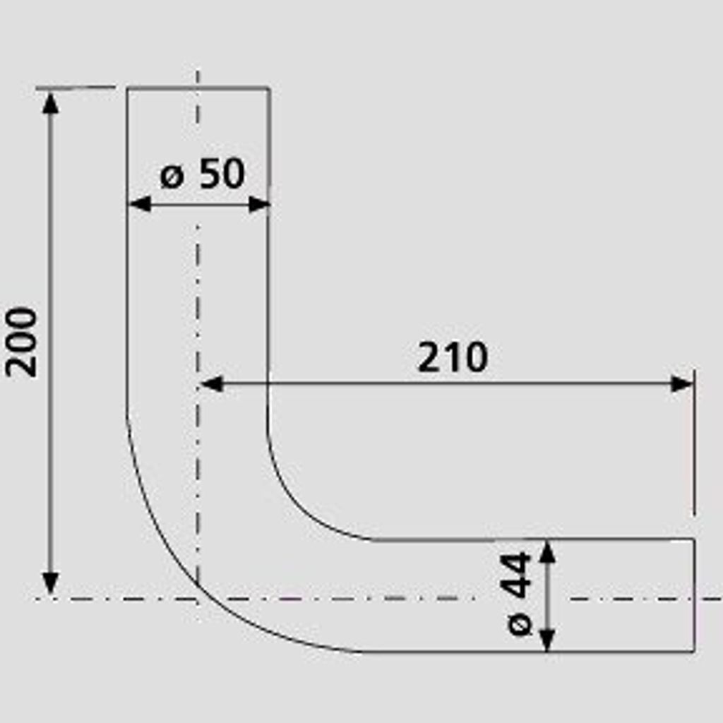 SANIT 02.168.01..0000 Spülbogen d:50x44 200x210mm weiß
