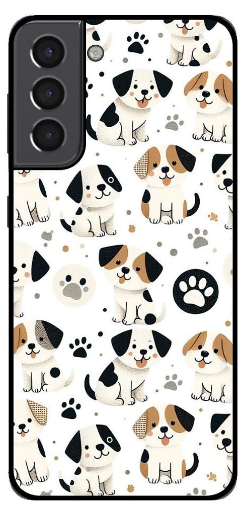 Smartphonica Handytasche für Samsung Galaxy S21 mit Hundedruck - TPU zurück Abdeckung Fall Hunde Design