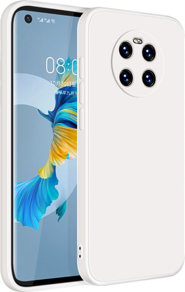 Huawei Mate 40 Hülle, LaimTop Slim Liquid Silikon Gel Gummi Schutzhülle für Huawei Mate 40 Weiß