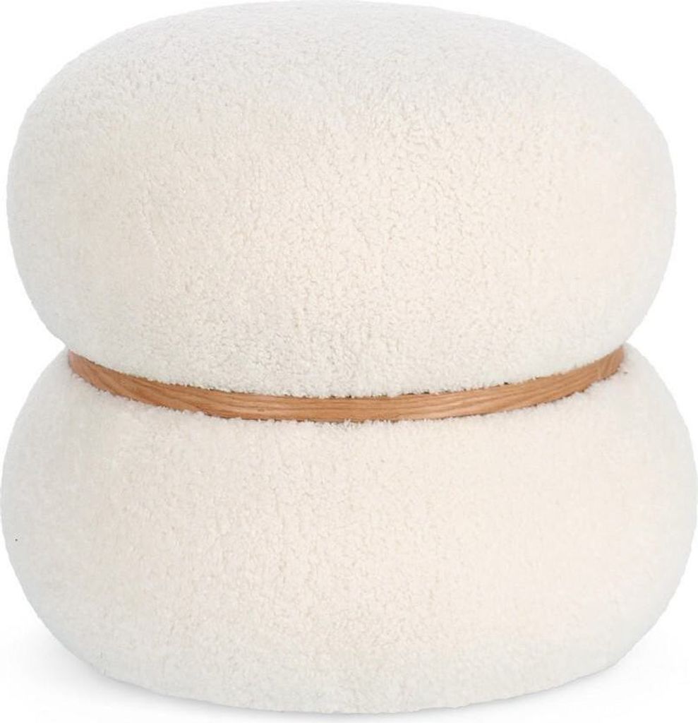 Pouf Mirka 43 x 43 x 40 cm MDF Polyester Weiß