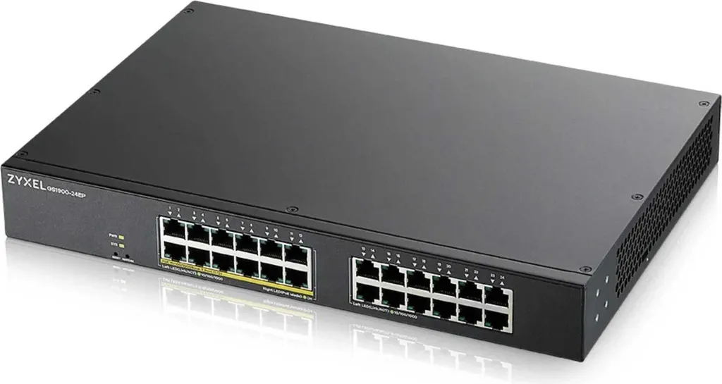 Switch PoE 170W ZyXEL GS1900-24EP avec 12 Ports Injecteurs et Gestion Web