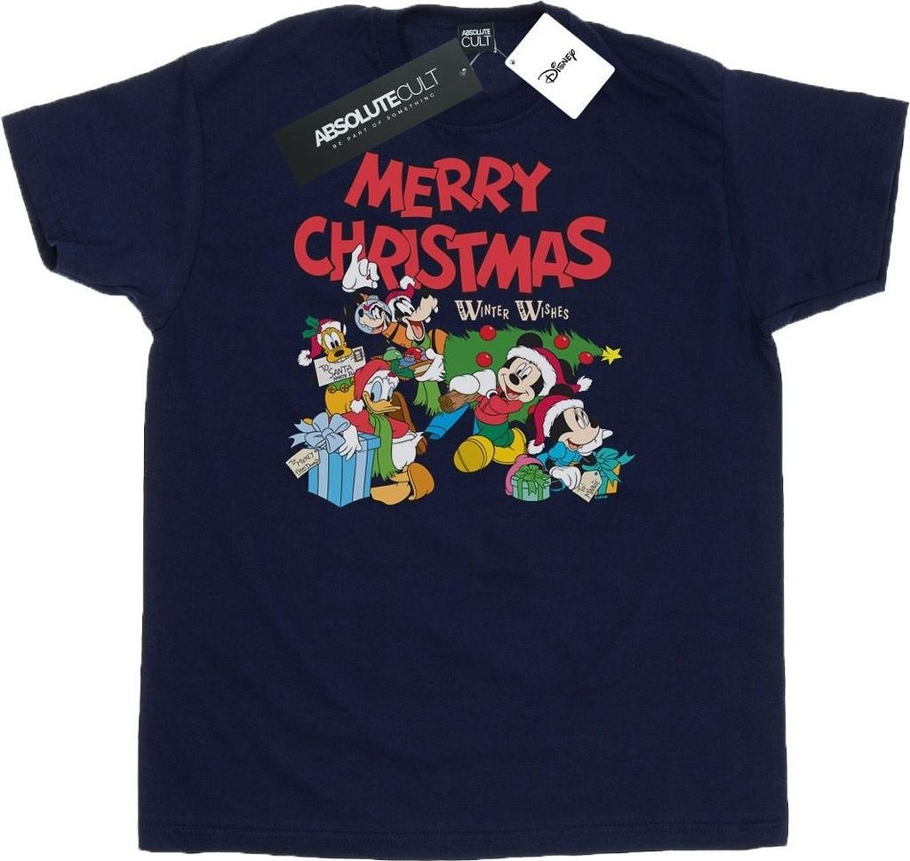 Disney - "Mickey Mouse And FriendsWinter Wishes" T-Shirt für Herren BI41211 (L) (Marineblau)