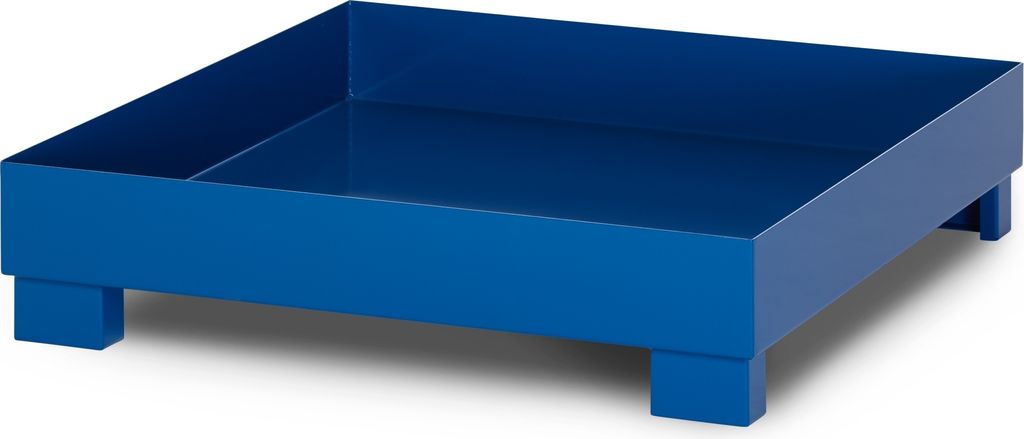 RR Industrietechnik Auffangwanne aus Stahl für 4x 200 Liter Fass ohne Gitterrost RAL 5010 enzianblau