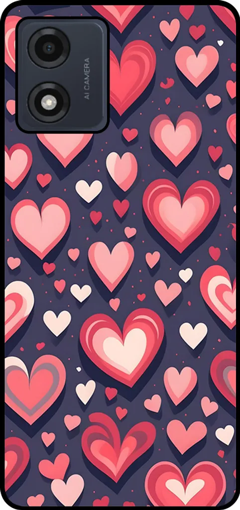 Smartphonica Custodia per telefono adatta a Motorola Moto E13 con impronta di cuore - Custodia backcover in TPU con design a cuore