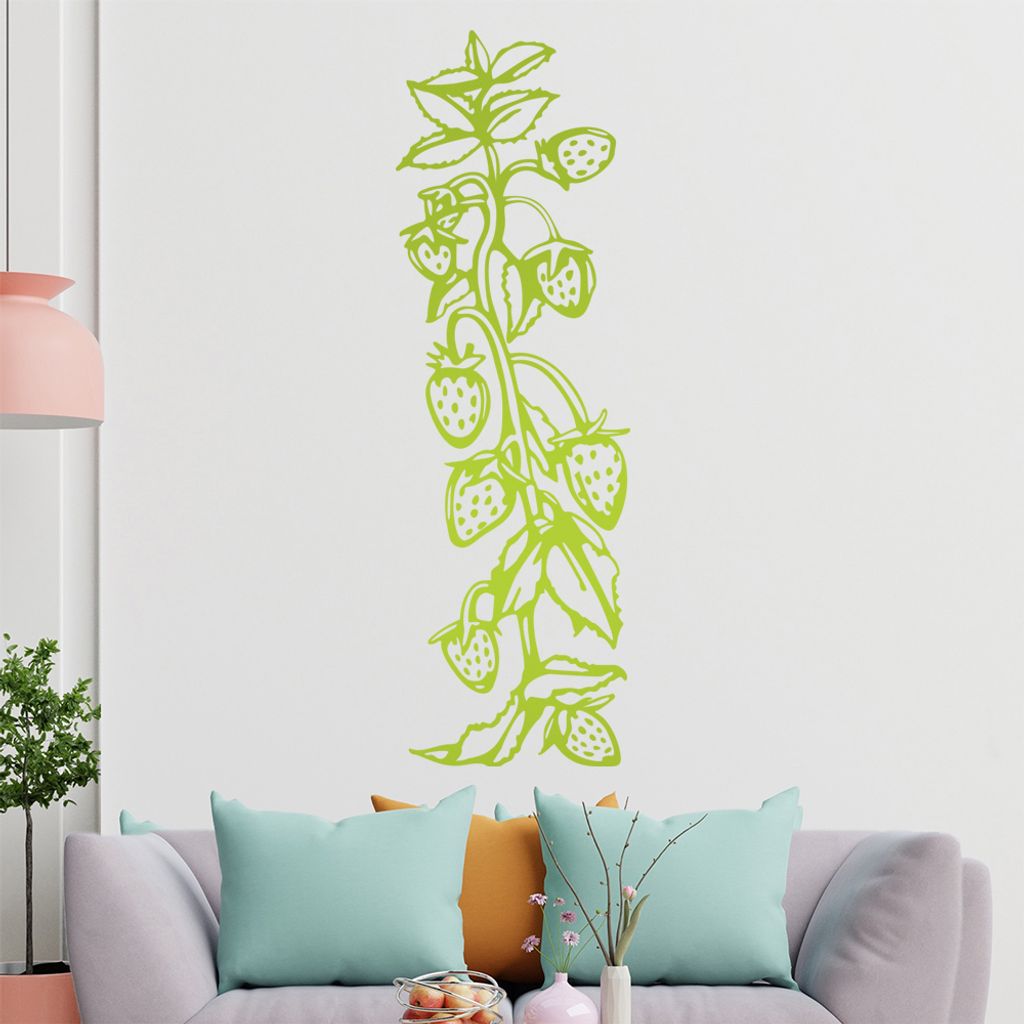 Himbeere - Pflanzen Wandtattoo in 6 Größen - Wandaufkleber Wall Sticker - Dekoration, Küche, Wohnzimmer, Schlafzimmer, Badezimmer