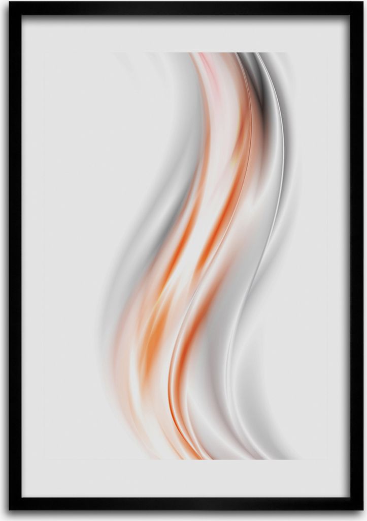 Bild - Bilderrahmen - 50 cm x 70 cm - MDF - Rahmen - Wandkunst Wellen Abstraktion
