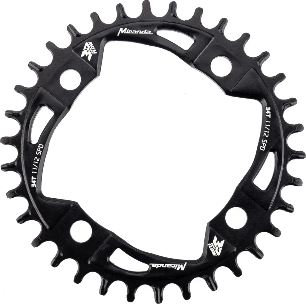 Plateau Miranda 34 dents VTT Chainflow 3D Noir pour Sorties Sportives