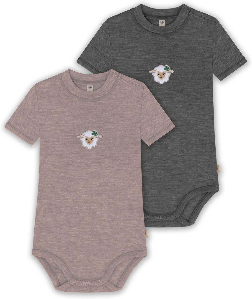 normani 2er Set Baby Kurzarmbody aus Wolle
