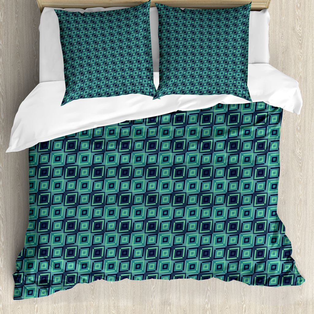 ABAKUHAUS Abstrakt Bettbezug Set für Einzelbetten, Modernes Motiv Komplexität, Milbensicher Allergiker geeignet mit Kissenbezug, 155 cm x 220 cm ...