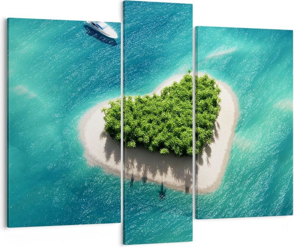 Bild auf Leinwand - Leinwandbild - Sail Insel Meer Aussicht Natur - 95x80cm - Wand Bild - Wanddeko - Leinwanddruck - Bilder - Kunstdruck - Wanddeko...