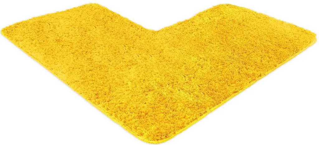 WohnDirect Eckbadematte Florenz Gelb 100 x 100 x 50 cm