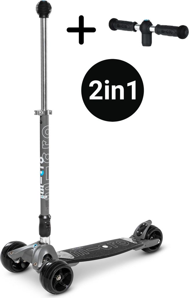 Mikro-Kickboard Monster 2in1 Grau Produktbild 