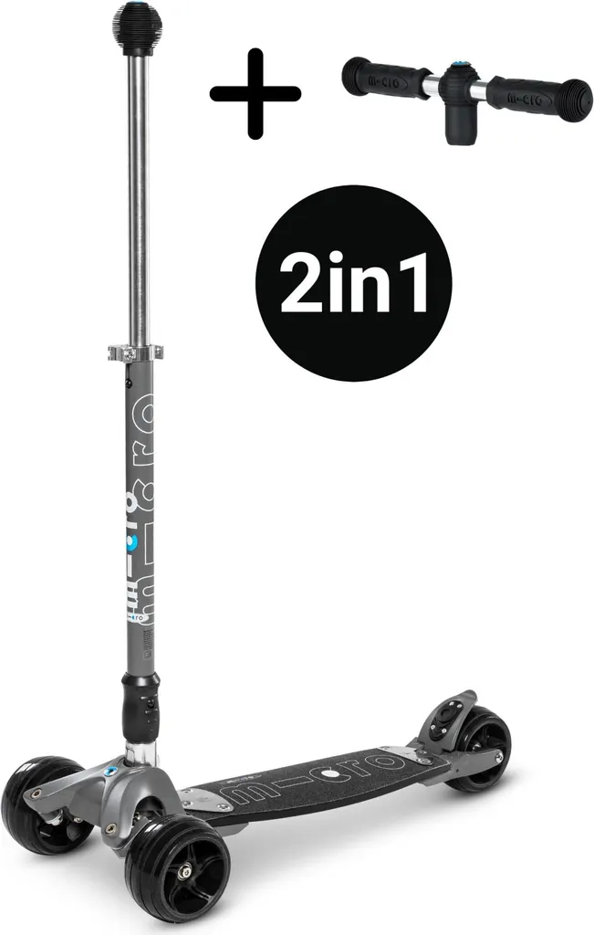 Micro-Kickboard Monster 2in1 Gris avec Plateau Flexible et Joystick