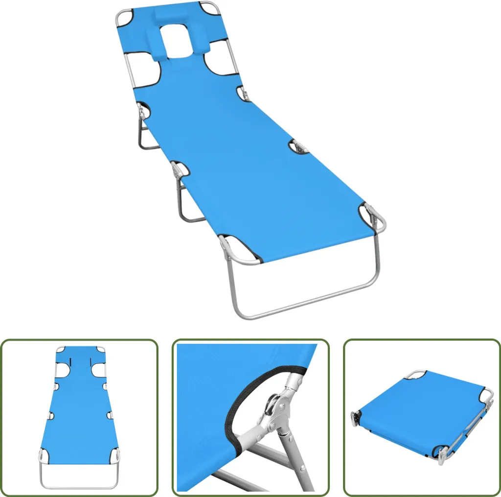 Scheda Tecnica: Lettino Pieghevole Acciaio Blu Turchese The Living Store