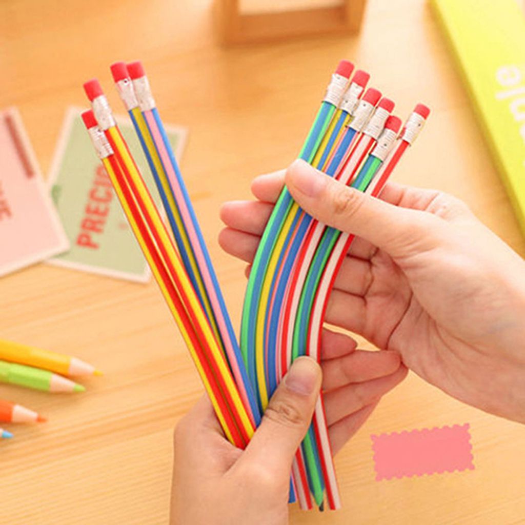 3pcs Creative Bendy flexible weiche Stifte mit Radiergummi für Kinderunterhaltung