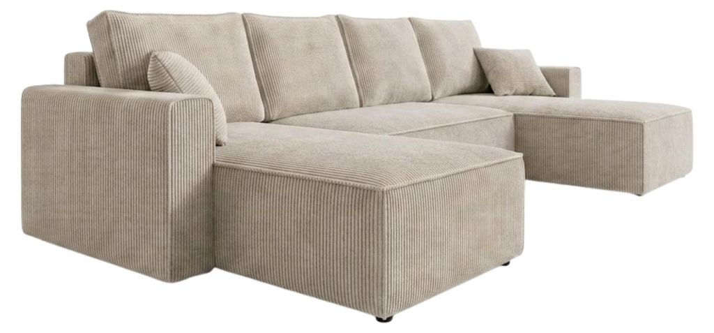 AMBER U Ecksofa U-Form 305x140 cm Cord Schlafsofa Produktbild 