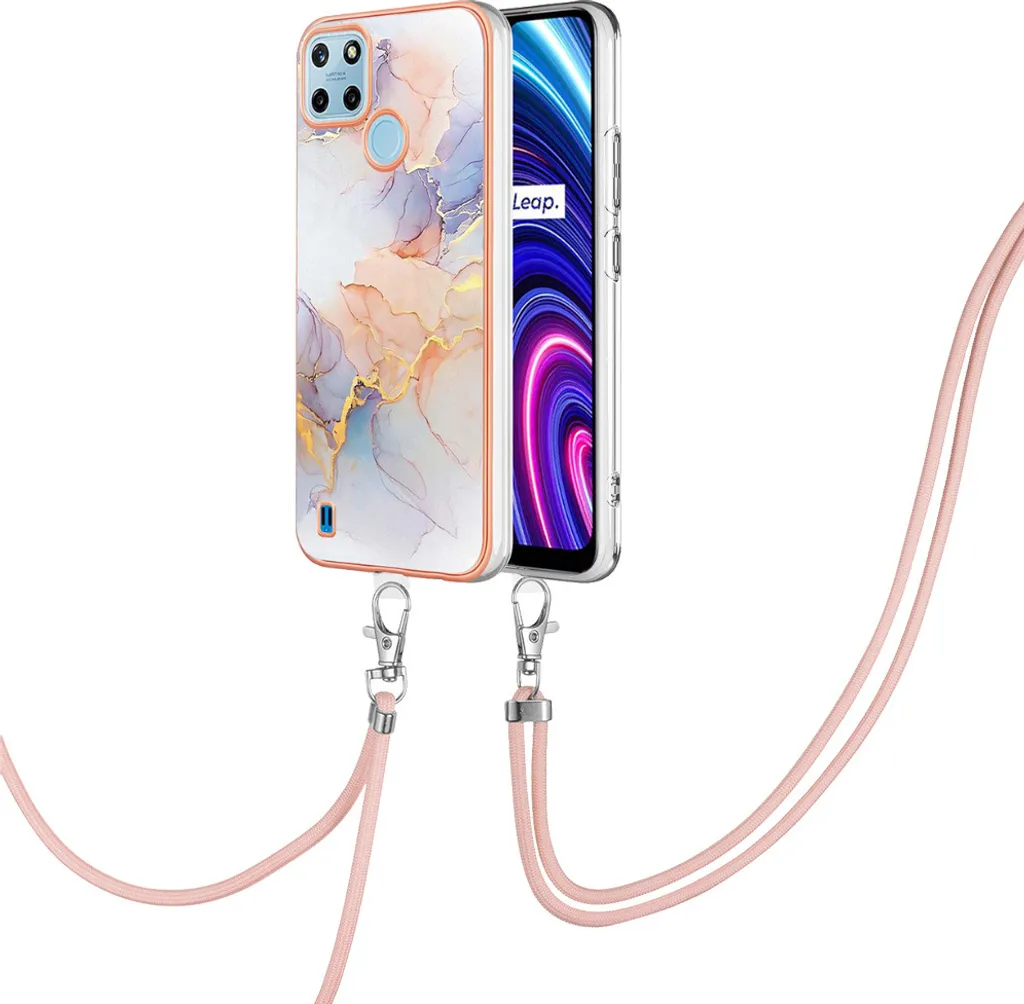 Cover Realme C25Y/C21Y Grigio Fantasia: Trendy Case con Cordino