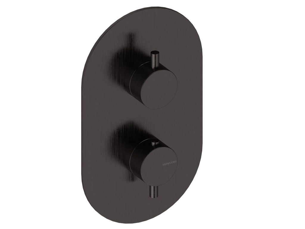 SANYCCES LOOP Unterputz 1-Weg-Duschbrausebatterie mit Thermostat, schwarz metallisch