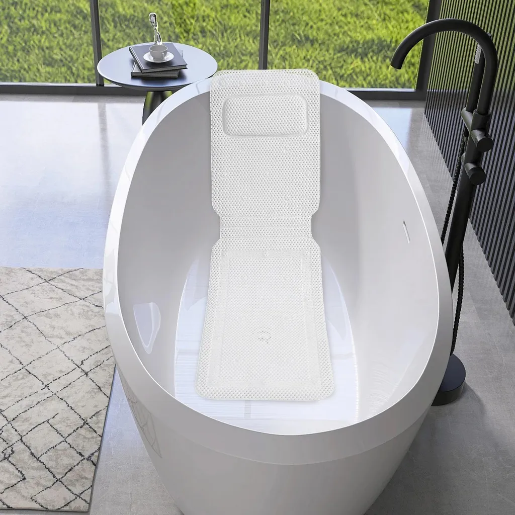 Tappetino Antiscivolo Vasca 125x36cm - Supporto Ergonomico PVC