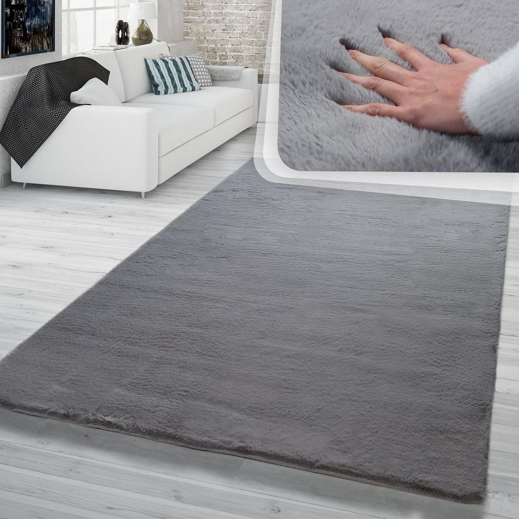 TT Home Hochflor Teppich Schlafzimmer Shaggy Kunstfell Produktbild 