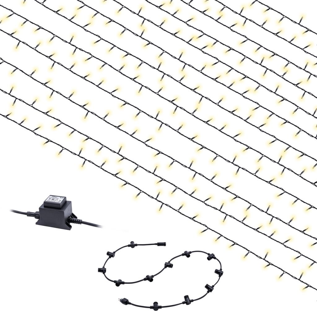 Heitronic LED Lichterkette Vorhangsystem-Set 110cm IP44 18,43W warmweiß 240 LEDs