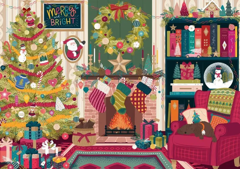 Puzzle 2000 pièces adulte Pieces & Peace Cheminée de Noël de qualité