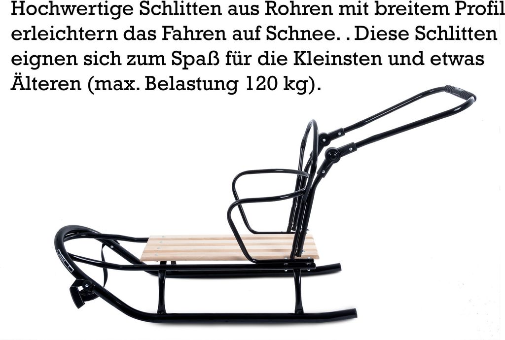 GagaDumi Oslo Schlitten aus Metall mit Rücklehne mit Produktbild 4