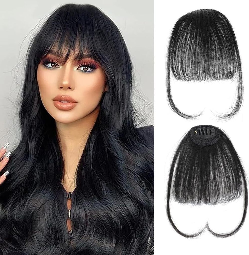 Clip in Pony Haare Haarverlängerungen Flat Bang mit Produktbild 