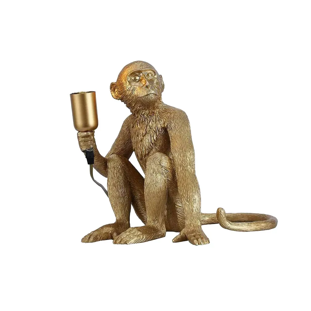 Éclairage d'ambiance singe doré pour décoration intérieure type loft