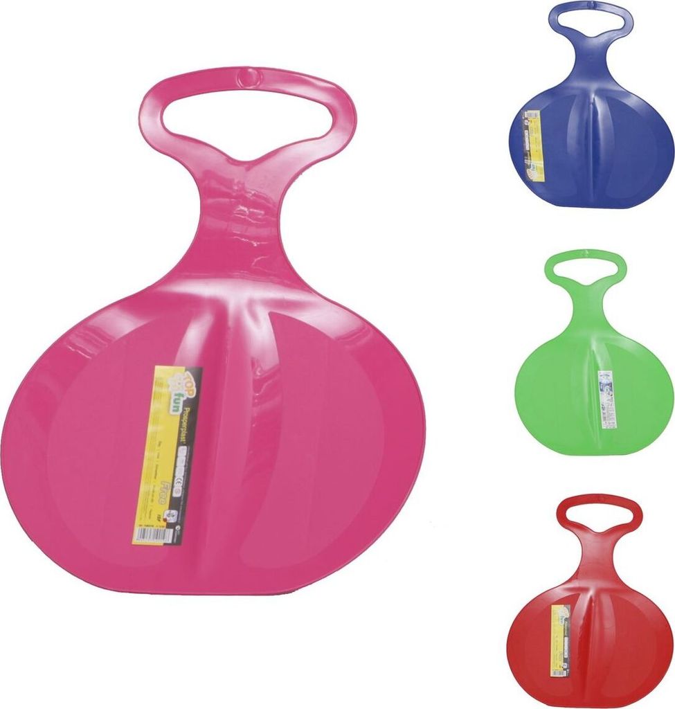 A collage of four colorful sleds on a white background.