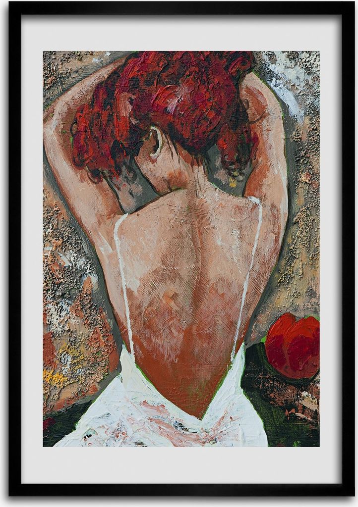 Bild - Bilderrahmen - Foto - 70 cm x 100 cm - MDF - Rahmen - Wandkunst - Frau