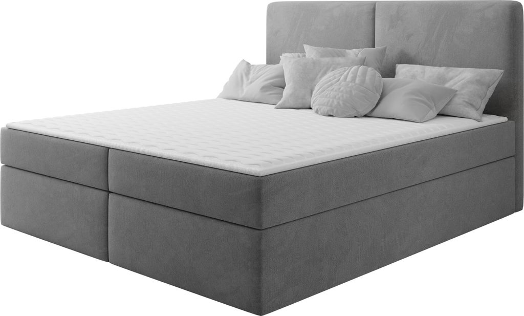 MIRJAN24 Boxspringbett mit zwei Bettkästen Claire, Schlafzimmer Ehebett, Doppelbett mit Topper (Farbe: Manila 16, Größe: 180x200 cm)