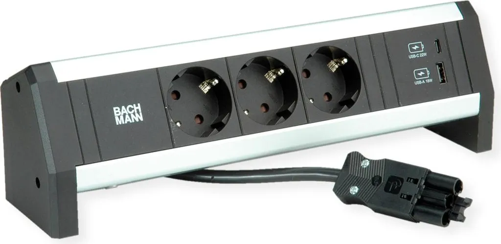 Bloc Multiprise Bureau sans Encombrement Bachmann DESK1 USB A/C 3 P