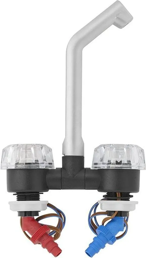 Mitigeur lavabo noir et chrome Ø 20 mm avec un grand bouton de commande - 5