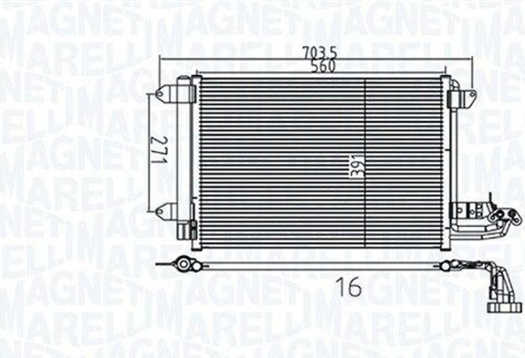 MAGNETI MARELLI 350203737000 Kondensator Klimaanlage Produktbild 