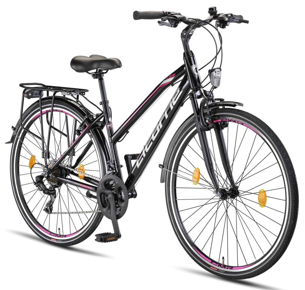 Licorne Bike L-V-ATB Premium Trekking Bike in 28 Zoll - Fahrrad für Herren, Jungen, Mädchen und Damen - Shimano 21 Gang-Schaltung - Citybike - M...