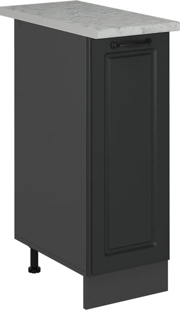 Meuble cuisine Vicco R-Line 30cm Anthracite avec Plan de Travail Effet Marbre