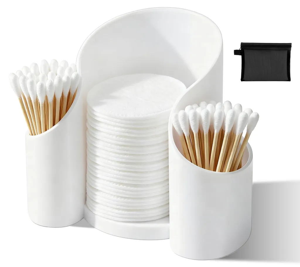 Distributeur de Coton-tiges en Acrylique pour Coiffeuse de Chambre
