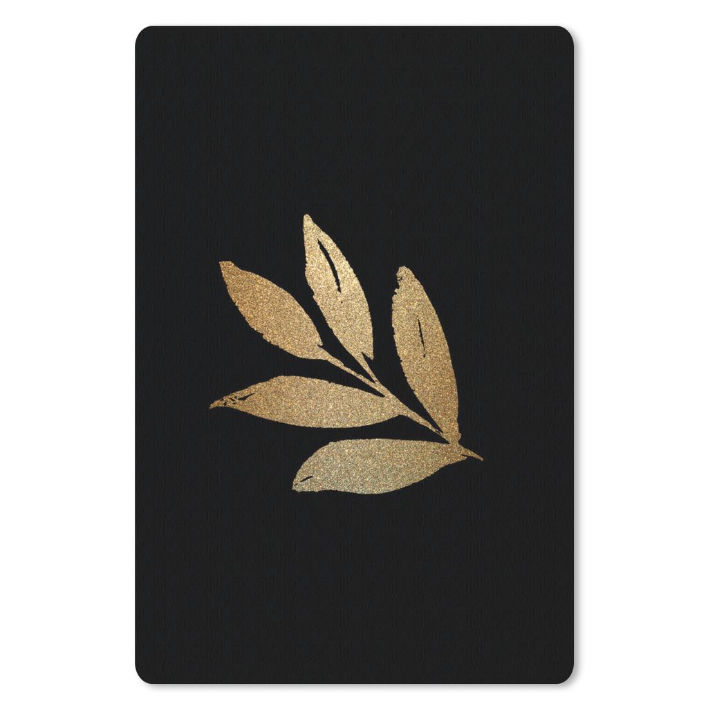 MuchoWow® Mauspad Mousepad Blatt - Gold - Zweig 18x27 cm - Produktbild 