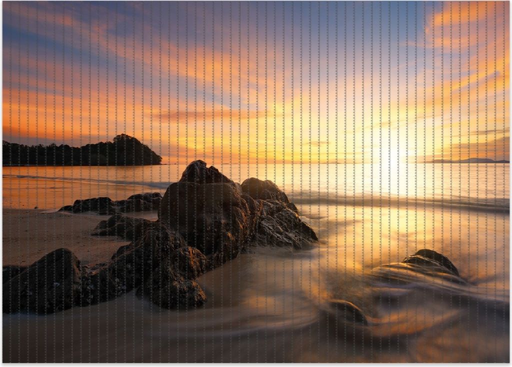 Wallario Duschmatte Antirutschmatte Badmatte Fußmatte Sonne über dem Meer mit Felsenlandschaft, Größe ca. 70 x 50 cm