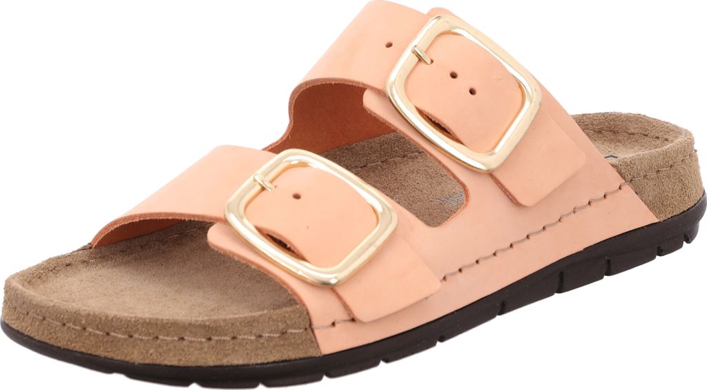 Rohde Damen Pantolette Nubukleder goldene Schnalle Sommerfarbe Rodigo-D 5879, Größe:41 EU, Farbe:Orange